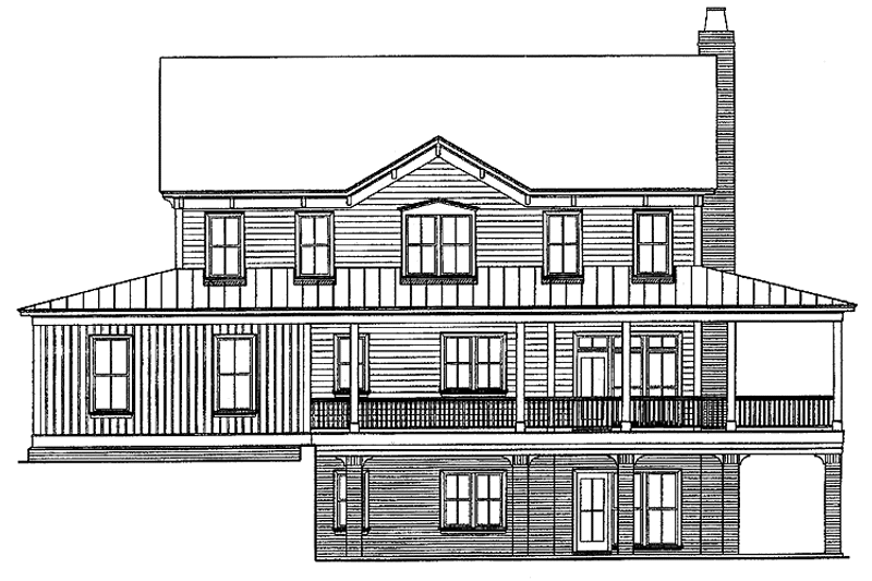 Dream House Plan - Exterior - Rear Elevation for Victorian House Plan #429-200 - 4 bed, 3.5 bath