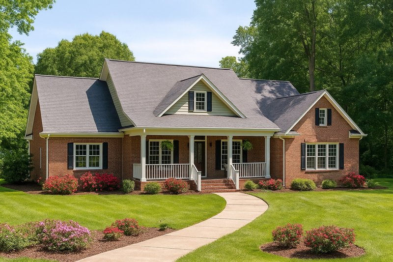 Architectural House Design - Country Exterior - Front Elevation Plan #17-614