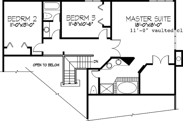 Architectural House Design - Prairie Floor Plan - Upper Floor Plan #320-1133