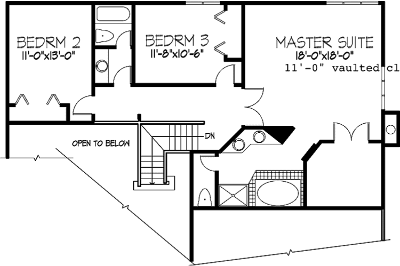 Home Plan - Floor Plan - Upper Floor for Prairie House Plan #320-1133 - 3 bed, 2.5 bath