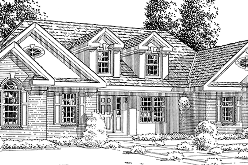Architectural House Design - Colonial Exterior - Front Elevation Plan #1029-27