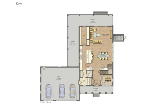 Floor Plan - Main Floor for Farmhouse House Plan #1057-47 - 4 bed, 2.5 bath