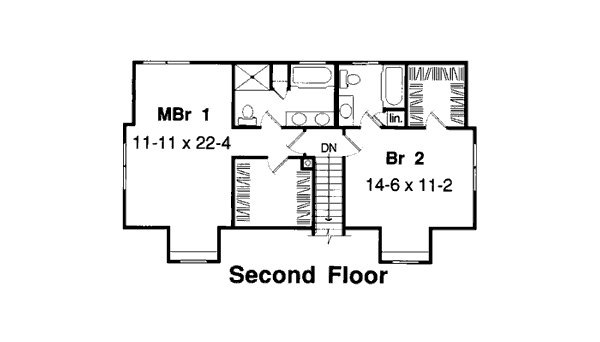 Traditional Floor Plan - Upper Floor Plan #312-359