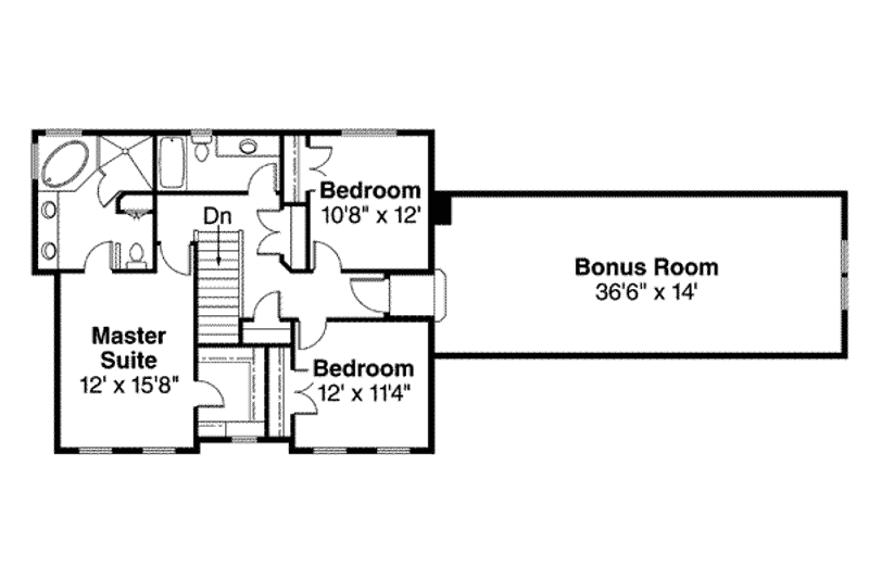 Home Plan - Floor Plan - Upper Floor for Traditional House Plan #124-488 - 3 bed, 2.5 bath