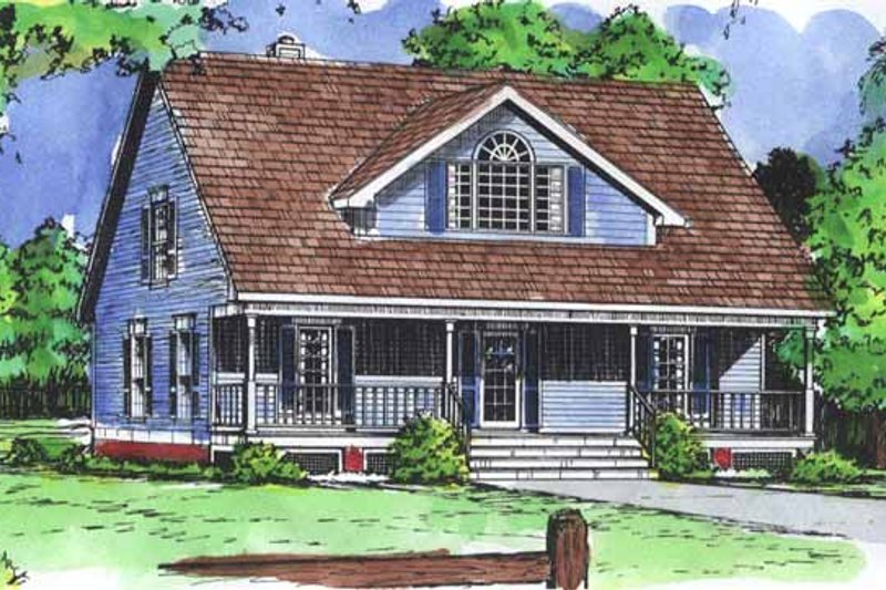 Architectural House Design - Country Exterior - Front Elevation Plan #320-843