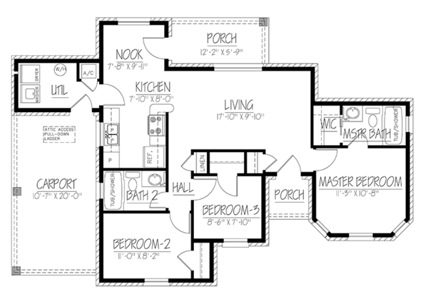 House Design - Ranch Floor Plan - Main Floor Plan #1061-31