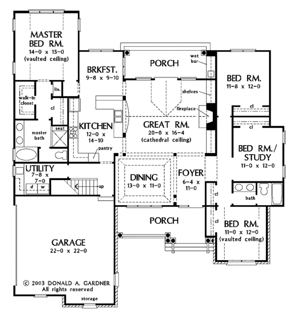 Country Floor Plan - Main Floor Plan #929-83