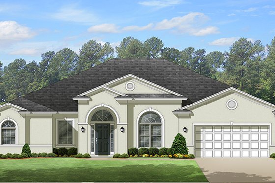 Exterior - Front Elevation 3 for European House Plan #1058-130 - 4 bed, 3 bath