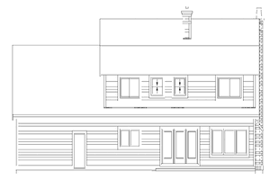 Exterior - Rear Elevation for Colonial House Plan #47-891 - 4 bed, 2.5 bath