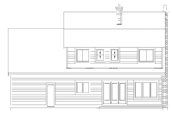 Exterior - Rear Elevation for Colonial House Plan #47-891 - 4 bed, 2.5 bath