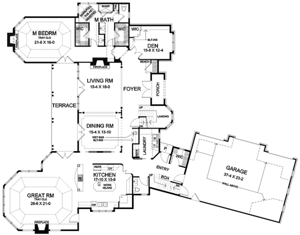 Architectural House Design - Country Floor Plan - Main Floor Plan #328-446
