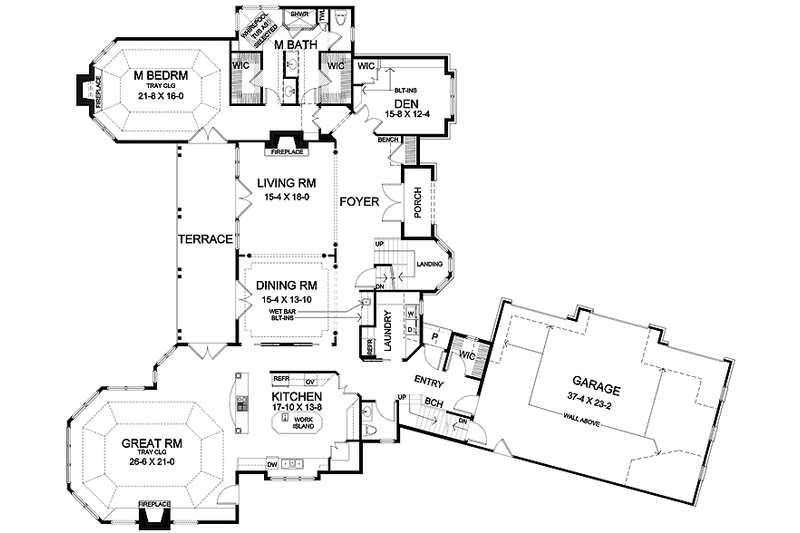 Home Plan - Floor Plan - Main Floor for Country House Plan #328-446 - 4 bed, 3.5 bath