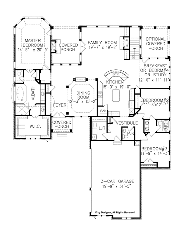 Dream House Plan - Country Floor Plan - Main Floor Plan #54-348