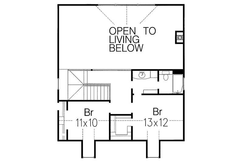 House Blueprint - Floor Plan - Upper Floor for Country House Plan #15-330 - 4 bed, 3 bath