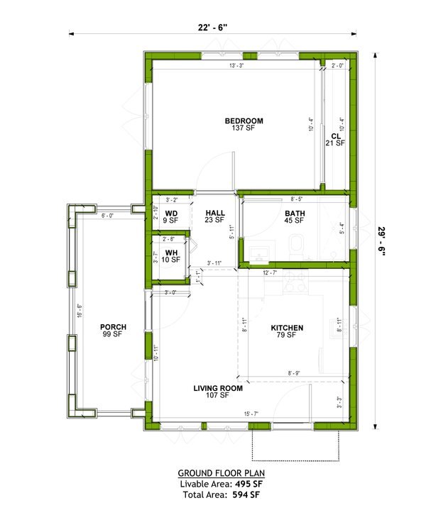Adobe / Southwestern Floor Plan - Main Floor Plan #1106-189