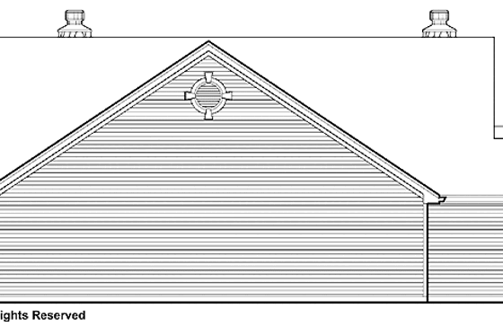 Exterior - Rear Elevation for Ranch House Plan #48-753 - 2 bed, 2 bath