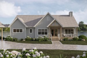 Architectural House Design - Exterior - Front Elevation for Beach House Plan #455-779 - 2 bed, 2.5 bath