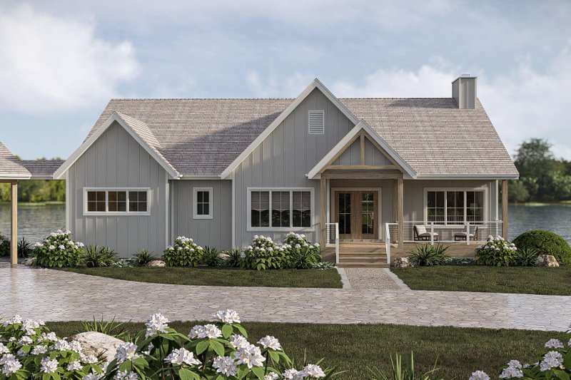 Architectural House Design - Exterior - Front Elevation 2 for Beach House Plan #455-779 - 2 bed, 2.5 bath