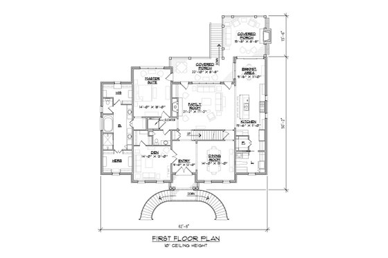Floor Plan - Main Floor for Classical House Plan #1054-96 - 4 bed, 4.5 bath