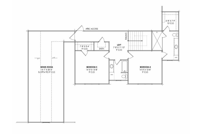 House Design - Floor Plan - Upper Floor for Farmhouse House Plan #1096-202 - 4 bed, 4.5 bath
