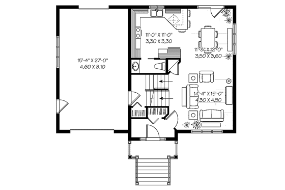 Floor Plan - Main Floor for Traditional House Plan #23-2391 - 4 bed, 2.5 bath