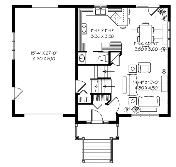 Architectural House Design - Traditional Floor Plan - Main Floor Plan #23-2391