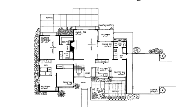 Architectural House Design - Contemporary Floor Plan - Main Floor Plan #72-763