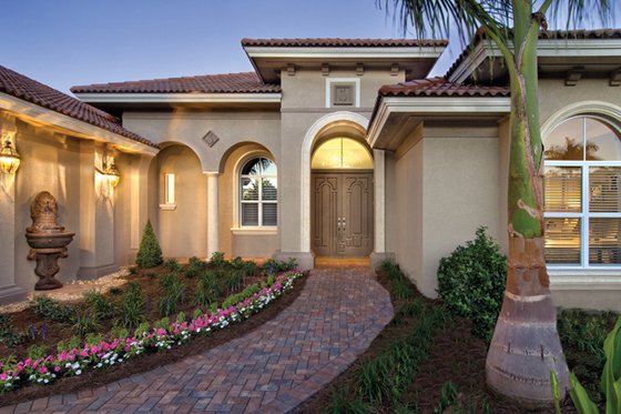 Exterior - Front Elevation 4 for Mediterranean House Plan #930-448 - 3 bed, 3 bath