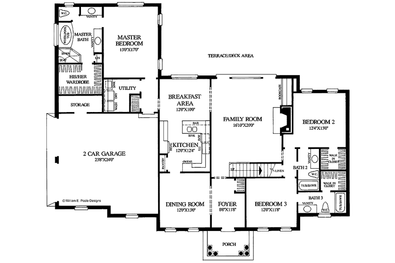 Dream House Plan - Floor Plan - Main Floor for Colonial House Plan #137-306 - 3 bed, 3 bath