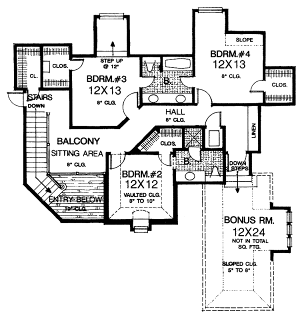 Dream House Plan - Country Floor Plan - Upper Floor Plan #310-1060