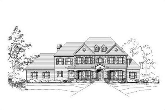 Exterior - Front Elevation for Traditional House Plan #411-403 - 4 bed, 3.5 bath