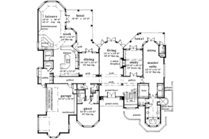 Floor Plan - Main Floor for Mediterranean House Plan #930-37 - 5 bed, 6.5 bath