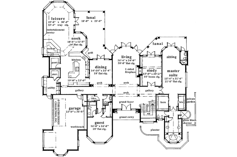 Dream House Plan - Floor Plan - Main Floor for Mediterranean House Plan #930-37 - 5 bed, 6.5 bath