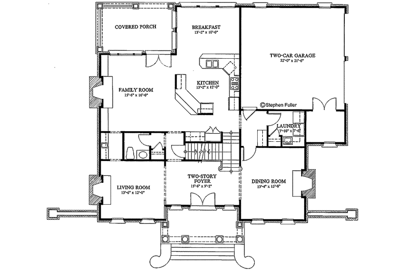 Home Plan - Floor Plan - Main Floor for Classical House Plan #429-68 - 4 bed, 3.5 bath