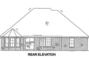 Exterior - Rear Elevation for European House Plan #310-672 - 4 bed, 2 bath