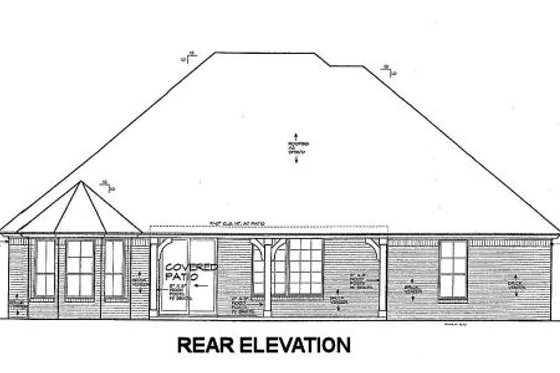 Exterior - Rear Elevation for European House Plan #310-672 - 4 bed, 2 bath