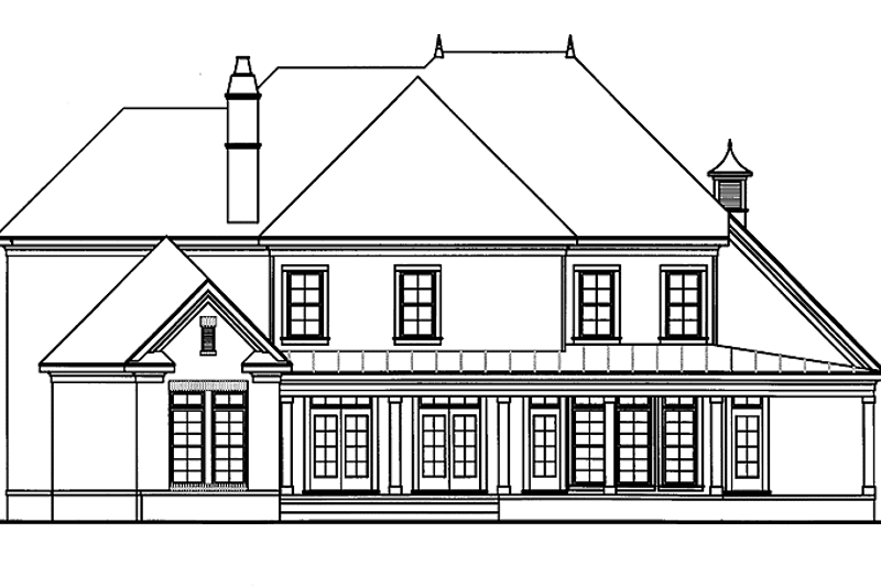House Blueprint - Exterior - Rear Elevation for Country House Plan #952-186 - 4 bed, 4.5 bath