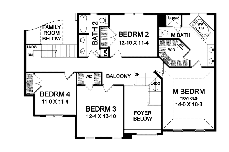 Home Plan - Floor Plan - Upper Floor for Country House Plan #328-382 - 4 bed, 2.5 bath