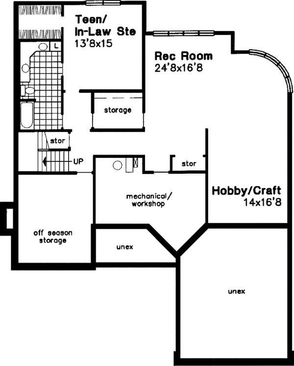Dream House Plan - European Floor Plan - Lower Floor Plan #320-518