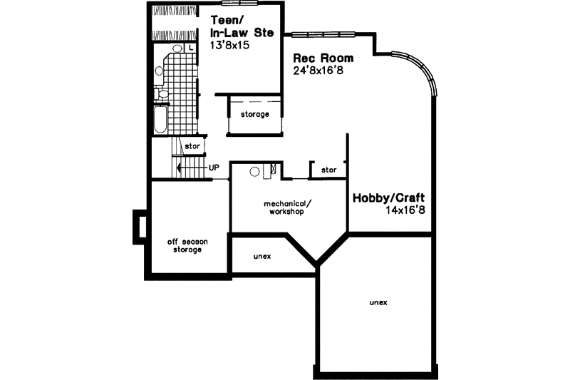 Home Plan - Floor Plan - Lower Floor for European House Plan #320-518 - 3 bed, 3 bath
