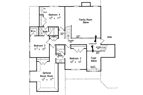 Floor Plan - Upper Floor for Traditional House Plan #927-137 - 4 bed, 3.5 bath