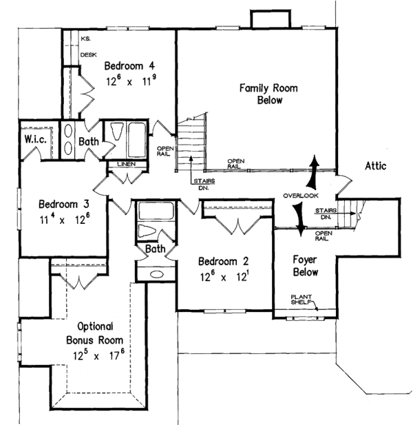 Home Plan - Traditional Floor Plan - Upper Floor Plan #927-137