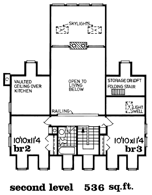 House Design - Country Floor Plan - Upper Floor Plan #47-1000