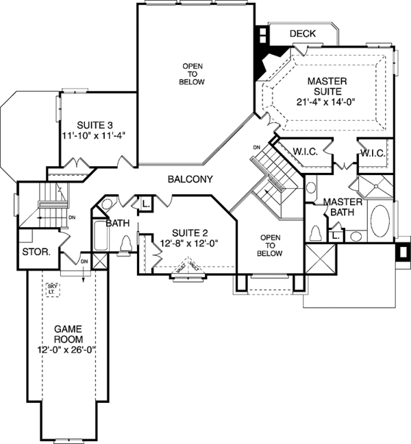 Architectural House Design - European Floor Plan - Upper Floor Plan #453-379