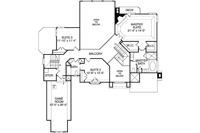 Architectural House Design - Floor Plan - Upper Floor for European House Plan #453-379 - 4 bed, 3.5 bath
