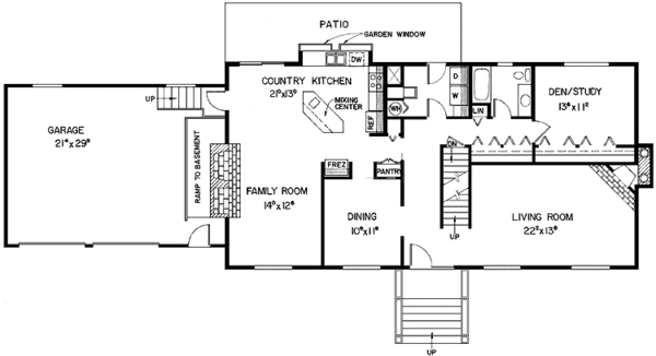Architectural House Design - Craftsman Floor Plan - Main Floor Plan #60-941