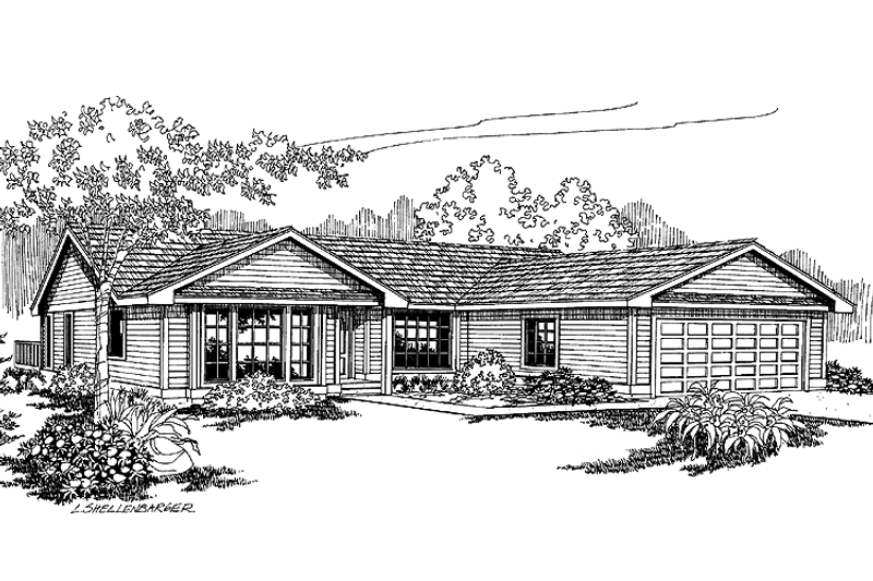 Home Plan - Exterior - Front Elevation 3 for Craftsman House Plan #60-719 - 3 bed, 2 bath