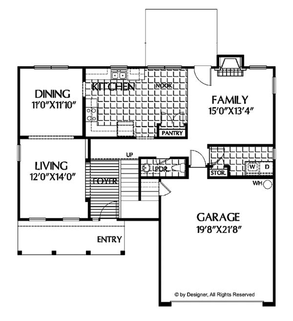 House Plan Design - Colonial Floor Plan - Main Floor Plan #999-85