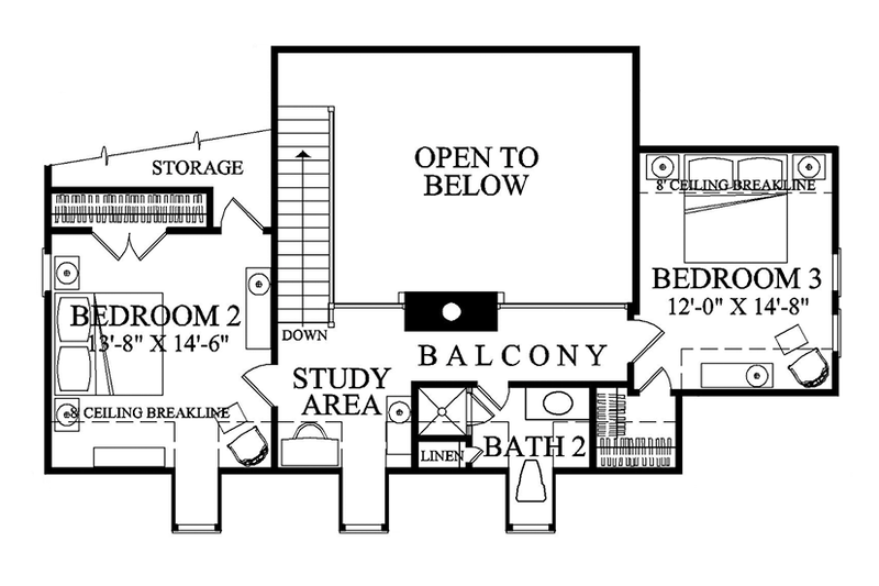 Dream House Plan - Floor Plan - Upper Floor for Colonial House Plan #137-373 - 3 bed, 2.5 bath