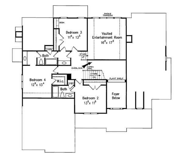 House Design - Colonial Floor Plan - Upper Floor Plan #927-914